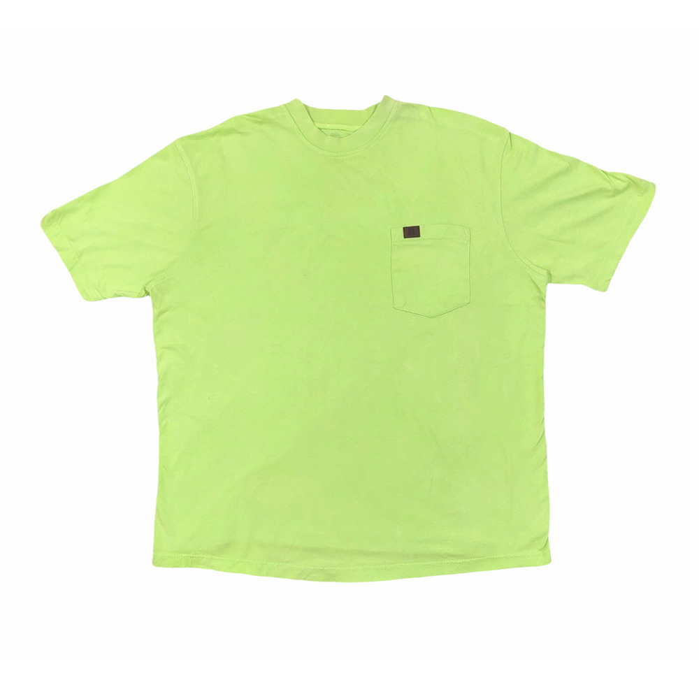 Riggs Workwear by Wrangler Neon Yellow Work 100% Cotton Men's Shirt Size XL